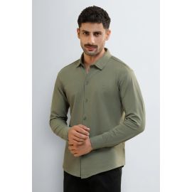 Green Knitted Casual Shirt