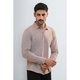 Light Brown Knitted Casual Shirt