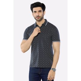 Charcoal Printed Polo
