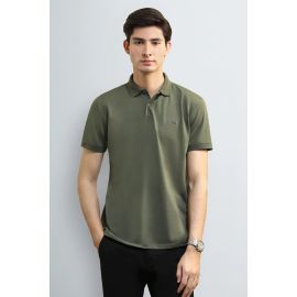 Olive Solid Collar Polo