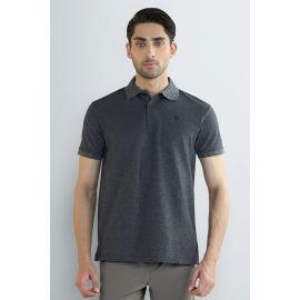 Black Solid Collar Polo