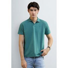 Green Solid Collar Polo