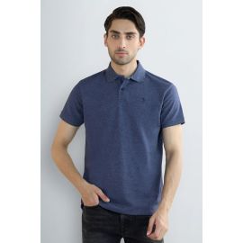 Navy Blue Solid Collar Polo