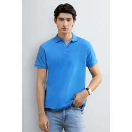 Royal Blue Solid Collar Polo