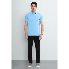 Sky Blue Tipping Collar Polo