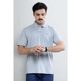 Heather Grey Tipping Collar Polo