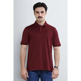 Maroon Tipping Collar Polo