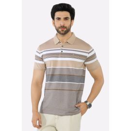Beige Yarn Dyed Polo