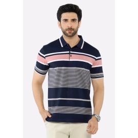 Navy Blue Yarn Dyed Polo