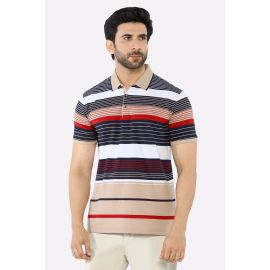 Beige Yarn Dyed Polo