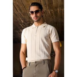 Off White Flat Knit Polo