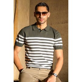 Green Flat Knit Polo