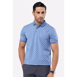 Blue Printed Polo