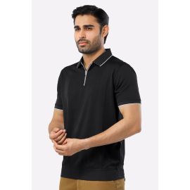Black Mercerized Polo