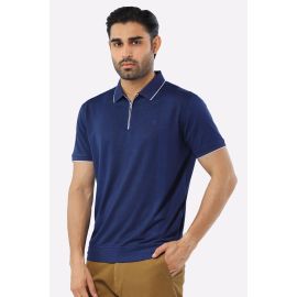 Navy Blue Mercerized Polo
