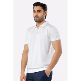 White Mercerized Polo