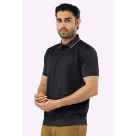 Black Mercerized Polo