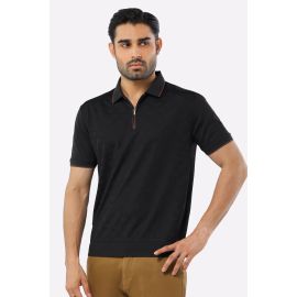 Black Mercerized Polo