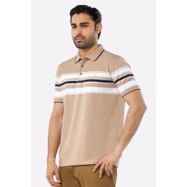 Beige Yarn Dyed Polo
