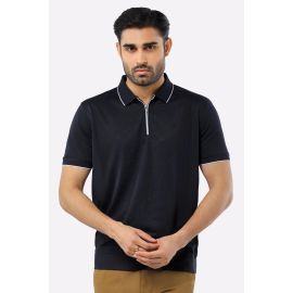 Black Mercerized Polo