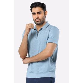 Blue Mercerized Polo