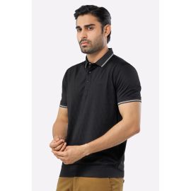 Black Mercerized Polo