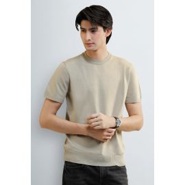 Beige Crew Neck T-Shirt