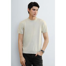 Cream Crew Neck T-Shirt