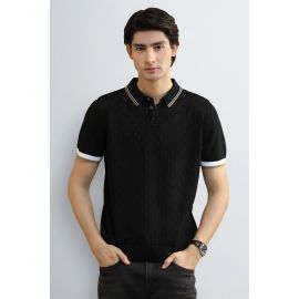 Black Tipping Collar Polo