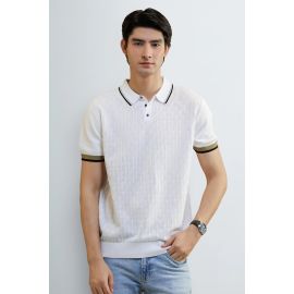 White Tipping Collar Polo
