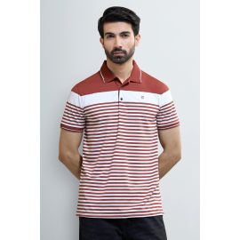 Red Jacquard Collar Polo