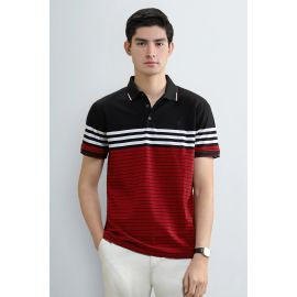 Black Striped Yarn-Dyed Polo