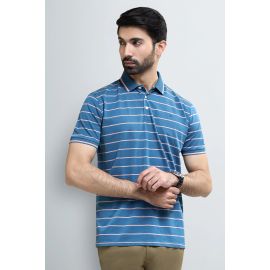 Dark Blue Striped Polo