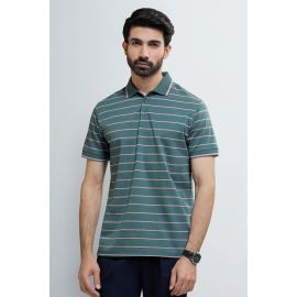 Green Striped Polo