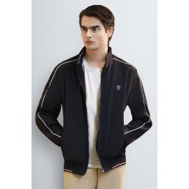Men's Navy Casual Zip-Up Jacket