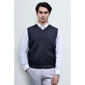 Charcoal Sleeveless V-Neck Sweater