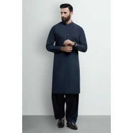 Dark Blue Wash & Wear Shalwar Kameez