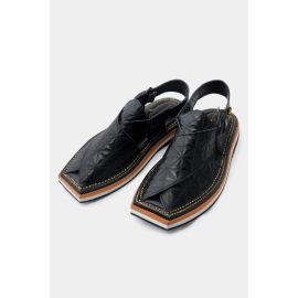 Men's Cow Leather Black Sandal