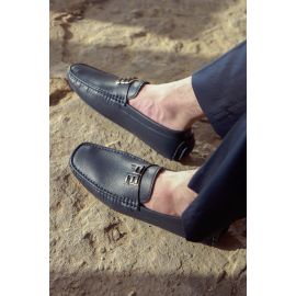 Navy Casual Moccassins Shoes