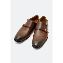 Brown Formal Double Monk Shoes