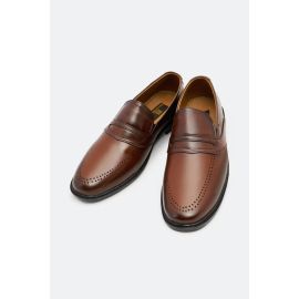 Brown Slip On Formal Moccassins Shoes