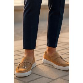 Suede Leather Tassel Loafers