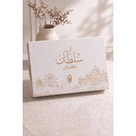 White Latha Fabric with Gifting Box