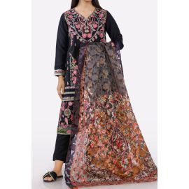 Brown Printed Dupatta