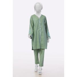 Green Embroidered 2PC