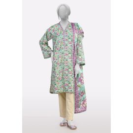 Sea Green Printed Kurti With Dupatta