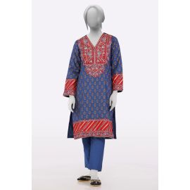 Navy Blue Embroidered 2PC
