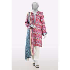 Pink Printed Kurti With Dupatta