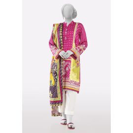 Pink Printed Kurti With Dupatta