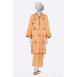 Peach Embroidered 2PC